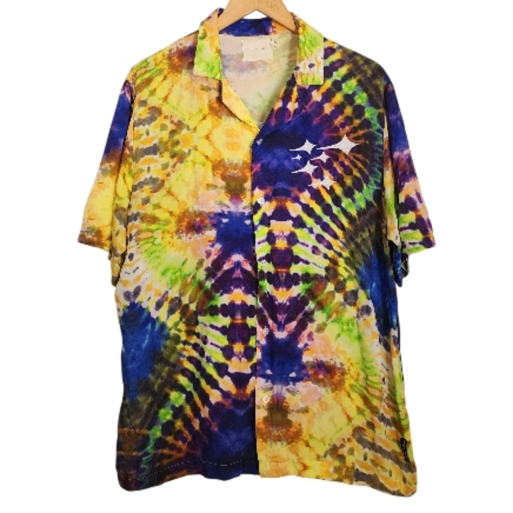 Strivers Row Purple Magic Camp Multicolor Tie-Dye Men's Shirt‎ Sz M
